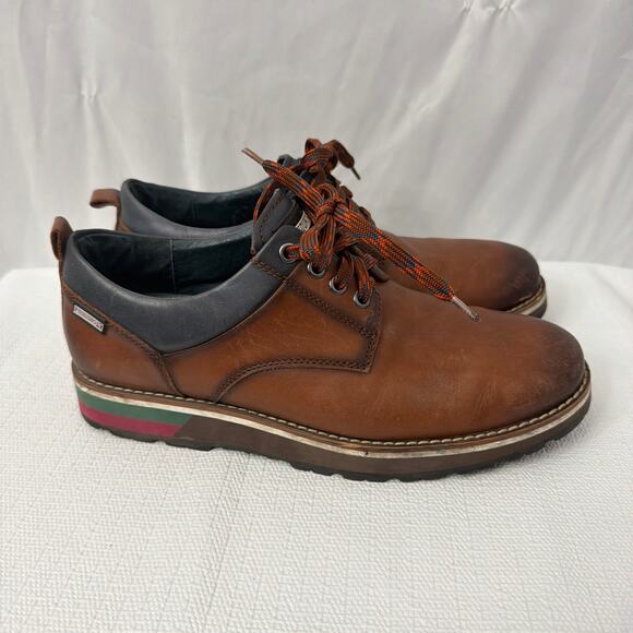 Pikolinos Shoes Mens Size 8 Pirineos Brown Leather Oxford Walking Casual 41 EU - Picture 1 of 10
